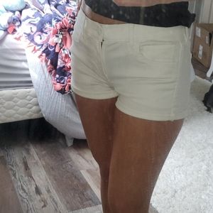 White jean shorts